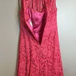 Monique Lhuillier ML Dress Hot Pink Lace Overlay Semi Formal Dress Sz 8 EUC Photo 7