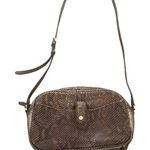 GILI Leather Crossbody Bag Sienna Snakeskin Brown Purse Photo 0