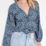 EXPRESS Women’s Leopard Print Twist Front Tiered Ruffle Peplum Top Size XL Photo 0