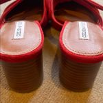 Chelsea and Violet  Molly Leather Suede Bow Knotted Mules Holiday 6.5 Postbox Red Photo 4