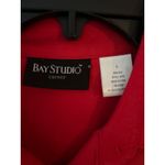 BAY STUDIO Career Red Silk Button Up Long Sleeve Collared Shirt Top Women's L Size L Photo 4