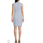Calvin Klein NWOT Moto Wrap Dress Women's 8 Blue Sheath Career Office Party Work Photo 2