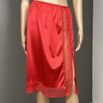Vintage Ashley Taylor Half Slip Sheer High Slit Wide Lace Red Size Large 30/32 Photo 1