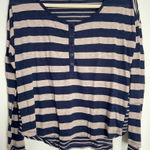 Splendid Stripped Tee, round neck, buttons, size M Photo 0