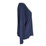 Talbots  Petites XP dark blue long sleeve v-neck pullover stretchy wool sweater Photo 3