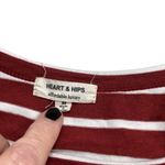 Heart & Hips Maternity  Burgundy and White Short Sleeve Striped Dress Size M Photo 3