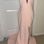 Blithe Blush Pink Plunge Neckline Side Slit Maxi Dress Photo 1