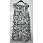 Topshop  Black White Chunky Loopy Knit Long Vest Gilet Size L Photo 2