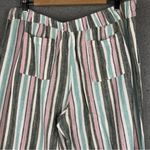 For Cynthia  Pants XL Blue Linen Blend Striped Womens Wide Leg Pull On Pants NWT Photo 9