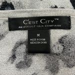 C'est City Women's Sweater‎ Sz M Metallic Leopard Sequin Viscose Silk Scoop Neck Size M Photo 6