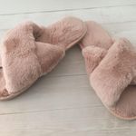 Pink Plush Slippers, Size 9/10 Photo 0