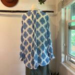 Nanette Lepore  Blue Print Lightweight Summer Beach Tunic Blouse Cover Up Size L Photo 3