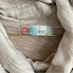 Free People Beach Cocoon Cowl Neck Pullover Heathered Oatmeal/Cream Size M/L Tan Photo 10