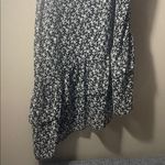 AQUA  small Black and White Floral Mini asymmetrical tiered Dress Photo 2