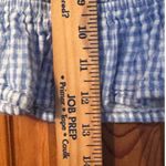 Loura Puff sleeve ruched crop top blue gingham XL Western 100% Cotton Photo 5