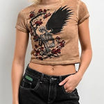 Affliction NEW  WOMEN'S WINGED REAPER BABY TEE SZ XL Photo 0