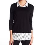 Adrianna Papell NWT Polka Dot Sweater Black and White size M Photo 2