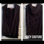 Juicy Couture  zip up hooded vest cardigan black ruffled large Photo 1
