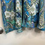 Jules & Leopold Y2K Drop Waist Paisley Asymmetrical Midi Skirt. Large. Blue. Photo 2