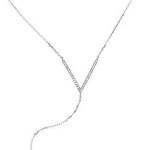 Sterling Silver Swarovski Crystal Accented V Necklace NWOT‎ Photo 0