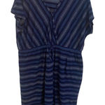 Ll bean v neck striped short sleeve dress draw string waste line size 2XL Blue Photo 0