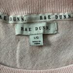 Rae Dunn Pink Knit Sweater Pullover HAPPY Graphic Crewneck Long Sleeve Size L Photo 1