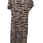 Rails Ren V Neck Midi T Shirt Dress Tiger Animal Print Cotton Tan Black Womens M Photo 4