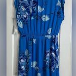 Apt. 9  Vibrant Blue Short Sleeve Floral Dress with Tie Waist, Size Large NWT Photo 11