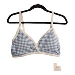 ANDIE  Cove Top Pool Blue Gingham Plaid Swimwear Bathing Suit Separates L New Photo 0