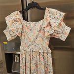 💕LAURA ASHLEY x BATSHEVA💕 Eden Dress ~ Quartet Cream Floral Print 2 NWO Pink Photo 15