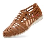 Rollie Nation Tan Leather Derby Cage Lace Up Shoes Size 7 Photo 3