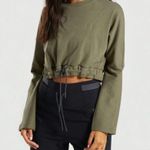 Gymshark Box Utility Sweater Green (Small) workout cropped cutout athleisure Photo 1