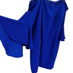 R&M Richards Plus 20W Blue Off the Shoulder Knee Length Dress Optional Straps Photo 3