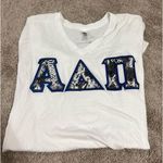 American Apparel V-Neck Alpha Delta Pi lettered t-shirt  Photo 0