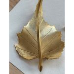 Vintage Gold Tone Leaf & Beaded Circle Brooch Set Photo 1