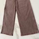 American Eagle Skater Denim Jeans Womens 8L Vintage Brown Wash HighRise Wide Leg Photo 3