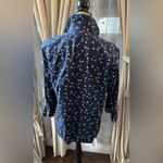 Foxcroft Women's Brooke Bird Print Wrinkle Free Shirt Blue Size L Photo 4