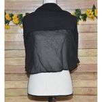 Vintage Havana Ladies Sheer Black Cropped Tank Top Size L Aztec Straps Photo 4