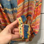 Sézane Sezane x Chufy pink orange semi sheer metallic printed draped Abelia wrap blouse Photo 5