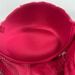 Bebe  Wide Lace Mesh Band Padded Push Up Bra Berry Red Size 38C Photo 9