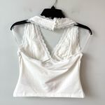Edikted  Carolyn Lacy Stretch Cotton‎ Halter Top White S Photo 3