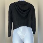 Monrow Supersoft Fleece Girlfriend Zip Up Cropped Hoody Black EUC Size XS‎ Photo 4
