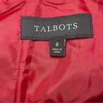 Talbots  Red & White Crochet Straight Pencil Skirt Lined Size 8 Floral Party EUC Photo 3