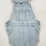 Wild Fable  Jean Bib Overall Shorts Women's XL Light Wash Distressed Bin9 Photo 0