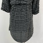 Topshop Grid Print Roll Tab Sleeve Mini Shirt Dress Black White Size 2 Photo 12
