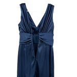 Eliza J  Size 6 Petite Dress Navy Blue Satin‎ Sleeveless V Neck Bridesmaid Prom Photo 3