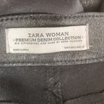 ZARA  Black Celebrity Faux Suede Biker Moto Zip Skinny Jeans S Photo 7