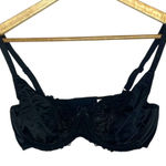 Victoria's Secret  Women's 36C Bra Black Floral‎ Lace Unlined Sheer Romantic Photo 0