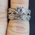 New Twist Rings Wedding Rings 2pc Set Silver Size 8 Photo 0