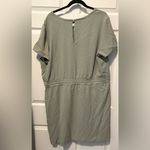 Chic Asymmetrical Dress in Sage Green Size XXL Photo 2